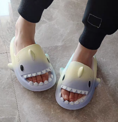 Gradient Rainbow Shark Slippers Women's Summer Indoor