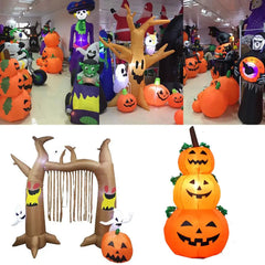 2023 New Outdoor Halloween Toys Decoration LED Lighted Inflatable Pumpkin Ghost Skeleton Skull Spider Halloween Party Proops