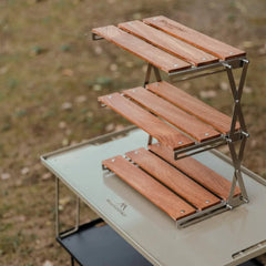 Portable Three-Tier Rack - Folding Table For Outdoor Activities