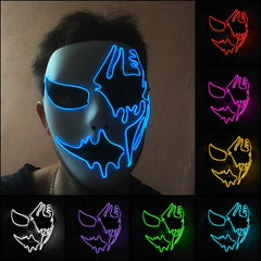 Glow Party Cosplay Mask Neon Mask Led Mask Masque Masquerade Party Masks LED Light up Props Glow In The Dark Costume Supplies