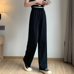 Women Chic Office Wear Straight Pants