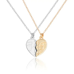 Cat Embrace Couple Necklace Set