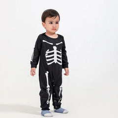 2022 Halloween Skeleton Print Long Sleeve Family Matching Pajamas Set Adult Kids Family Sleepwear Party Clothes Family Sets