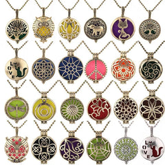 New Aroma Kaleidoscope Retro Necklace Antique Locket Pendant Magnetic Perfume Essential Oil Diffuser Locket Aromatherapy Jewelry