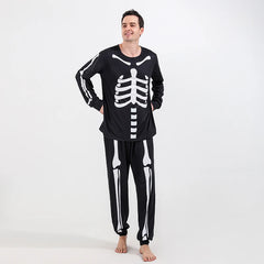 2022 Halloween Skeleton Print Long Sleeve Family Matching Pajamas Set Adult Kids Family Sleepwear Party Clothes Family Sets