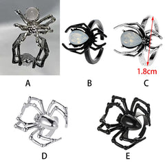 Creative Gothic Black Spider Animal Rings Funny Halloween Party Octopus Wizard Hat Ghost Pumpkins Finger Rings Halloween Jewelry