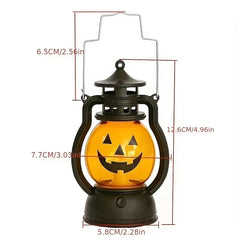 Halloween Hanging Pumpkin Lantern Light LED Ghost Lamp Candle Light Retro Small Oil Lamp Halloween Party Home Decor Horror Props