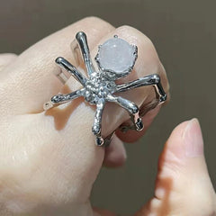 Creative Gothic Black Spider Animal Rings Funny Halloween Party Octopus Wizard Hat Ghost Pumpkins Finger Rings Halloween Jewelry