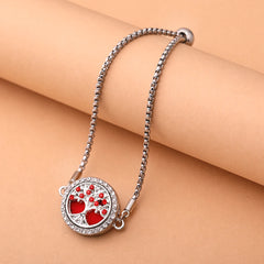 Color Zircon Tree of Life Aromatherapy Bracelet Adjustable Essential Oil Diffuser Perfume Locket Bracelet Fashion Women Jewelry