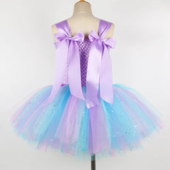 Princess Mermaid Dress for Girls LED Light Up Ocean Themed Birthday Party Tutu Dress Clothes Halloween Costume for Kids Vestidos