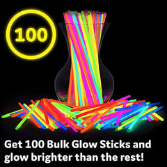 Party Sticks Glow Sticks Party Supplies 100pcs Glow in the Dark Light Up Stick Glow Party Decorations Bracelets with Connectors