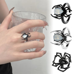 Creative Gothic Black Spider Animal Rings Funny Halloween Party Octopus Wizard Hat Ghost Pumpkins Finger Rings Halloween Jewelry