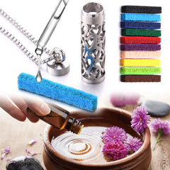 Fashion Stainless Steel Aromatherapy Necklace Diffuser Pendant Locket  Aroma Perfume Essential Oil Diffuser Pendant Necklace