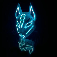 Hot Sale Halloween Glowing Face Mask LED Fox Mask For Men Women Game Theme Mask Cosplay Party Carnival Costume Half Face Mask