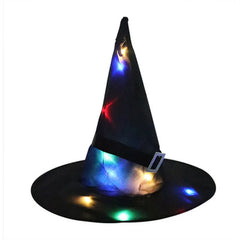 New 1PC LED Lights Witch Hats Halloween Costume Cosplay Props Outdoor Tree Hanging Ornament  Party Decor Halloween Decoration