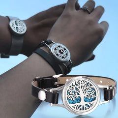 New Tree of Life aromatherapy bracelet Essential Oil Diffuser Bracelet Perfume Locket Leather Bracelets for Women Wristbands