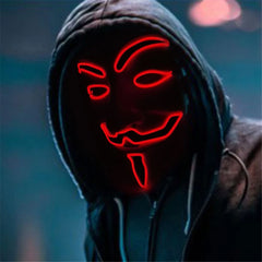 Led Hacker Mask V Vendetta Mask Adults Luminous Led Light Up Mask For Party Costume Accessories Props Halloween Mask