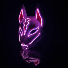 Hot Sale Halloween Glowing Face Mask LED Fox Mask For Men Women Game Theme Mask Cosplay Party Carnival Costume Half Face Mask