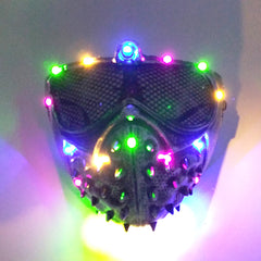 Cool Halloween Glow Up Mask LED Lighting Half Face Mask Novelty Gift Neon Luminous Mask Masque Costume Supplies