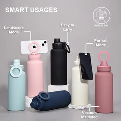 Insulated Water Bottle With Phone Holder