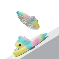 Gradient Rainbow Shark Slippers Women's Summer Indoor