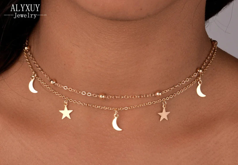 Moon And Stars Necklace