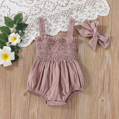 Infant Baby Girls Summer Elastic Jumpsuit Rompers